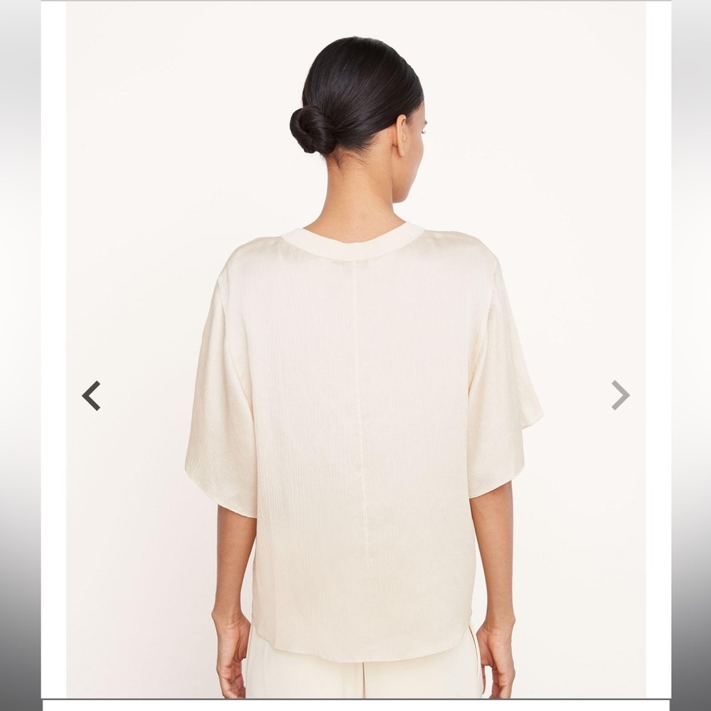 Vince Rib-Flutter Silk Top - Picture 3 of 8